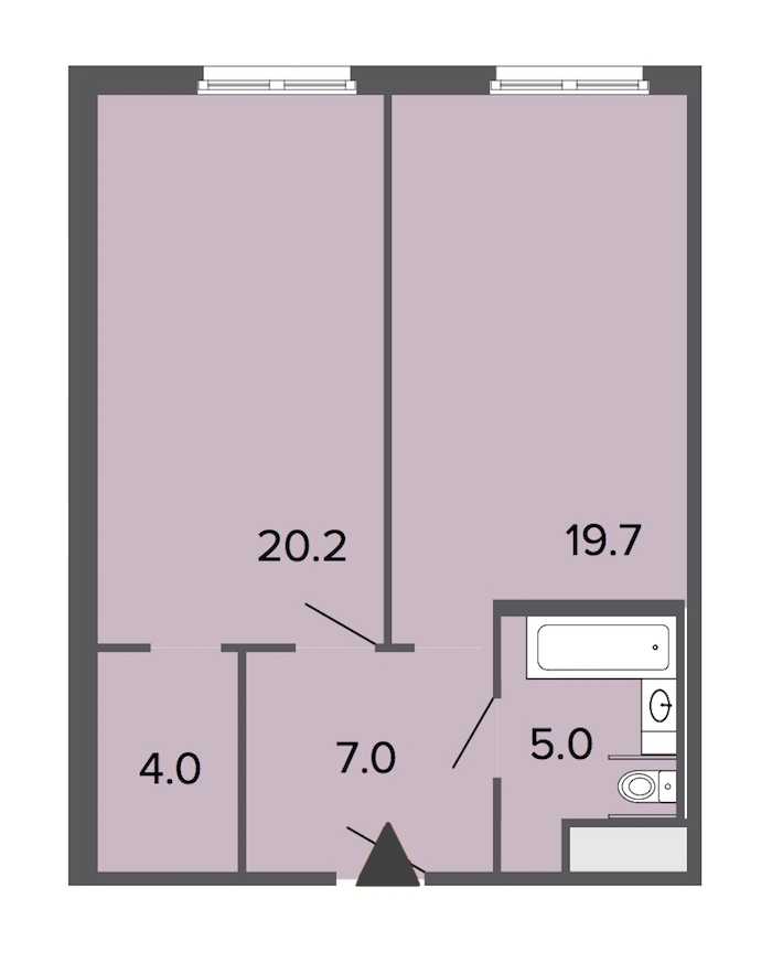 Однокомнатная квартира в : площадь 55.9 м2 , этаж: 4 – купить в Санкт-Петербурге